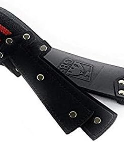 GBS - Correa de piel para afeitadora (6,35 x 59,69 cm), color negro con tira roja Es un gran regalo el mejor.