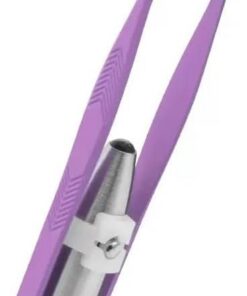 1 pinza morada con luz LED para depilación, herramienta de maquillaje, cejas, pestañas, recortadora redonda, herramientas para cejas, pinzas encarnadas para depilación