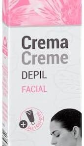 Crema depilatoria facial Deliplus piel sensible 20 ml. con gel post depilación 10 ml.