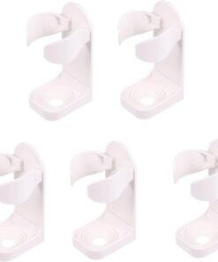 Soporte para Maquinilla de Afeitar Eléctrica de Plástico Blanco 5piezas | Organizador de Baño, Colgante sin Taladro, Guarda Brocha de Afeitar y Ahorra Espacio
