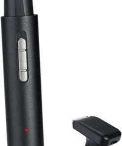 ULTECHNOVO Recortadora Eléctrica de Vello Nasal y Patillas 2 1 Cuerpo Metálico Negro Cabezal Desmontable y Lavable Recargable USB Portátil para Cuidado Facial