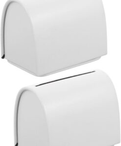 Estuche Metálico para Maquinilla de Afeitar Portátil de Hierro Blanco | 2 Piezas, Formato de Viaje, Protege las Cuchillas y Ofrece Almacenamiento Compacto para Hombres