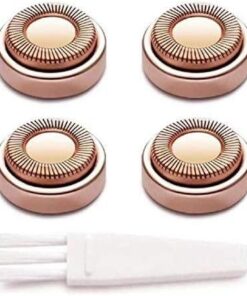 Cabezales de repuesto para afeitadora depiladora facial Finishing Touch Flawless para mujeres, chapado en oro rosa de 18 quilates, paquete de 4