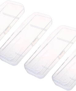 4 fundas protectoras manuales para maquinilla de afeitar, caja de almacenamiento portátil, organizador de accesorios de afeitado, transparente