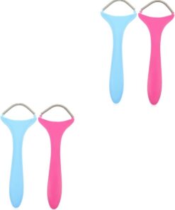 Healeved 4piezas Epilador Facial Manual Para Mujeres Herramienta De Depilación De Inoxidable Para Barbilla y Mejillas Portátil y Para Diseño Antideslizante