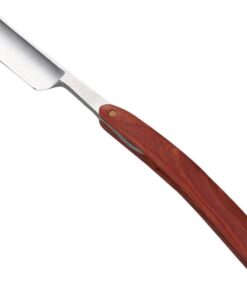 Afeitadora Manual de Acero Inoxidable para Hombres, Clásica | Mango de Madera Natural, Hecha a Mano, para Patillas y Cabello Corto, Uso en Barberías y Salones