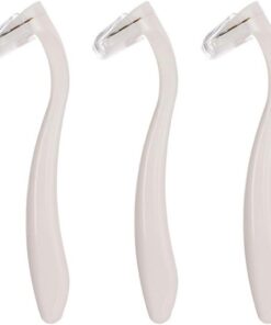 OUNONA Maquinilla de Afeitar Portátil Mango Cómodo 3 Unidades para Mujer y Cuchillas de Acero Inoxidable para Axilas y Zonas Íntimas