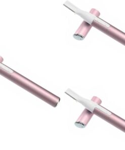 Healeved 3piezas Recortador De Cejas Forma De Bolígrafo Rosa Depilador Facial -trim Para Maquillaje Cuidado Cosmético y Estético