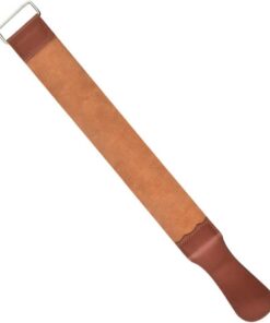 Correa de Afilar de Doble Cara Marrón para Afeitadoras | Superficie Lisa, Material Artificial y Tela, para Barbero, Decoración y Obsequio de Recuerdo
