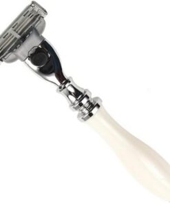 Parker Mach 3 Compatible Razor White resina handle mod. 111W-M3