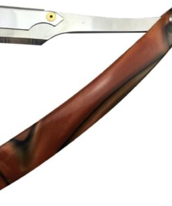 Maquinilla de Afeitar Manual Metálica Plegable para Hombres Tamaño Medio | Cuchillas, Protector de Apertura Fácil, para Barba , Uso en Casa y Viaje, Estilo Vintage Chic