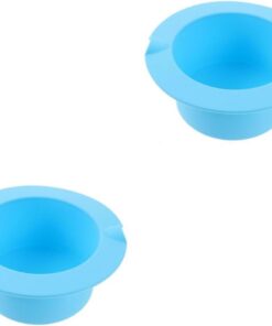 Healeved 2 Piezas Recipiente Para Derretir Cera Kit De Cera Caliente Limpiador Forro De Olla De Máquina De Caliente Agente De Mudanzas Calentador Cabello Gel De Sílice Blue