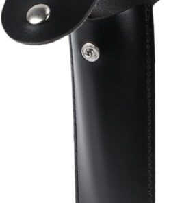 Funda de Cuero Sintético para Maquinilla de Afeitar Negra | Protección Lateral Completa, Uso Doméstico y Profesional, Formato Vintage para Barbero y Manualidades