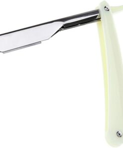 Maquinilla de Afeitar Manual Vintage de Metal, Color Claro para Hombre | Reemplazo Fácil de Cuchilla, Portátil, Cubierta Protectora para Barbería y Perfilado de Bigote y Patillas