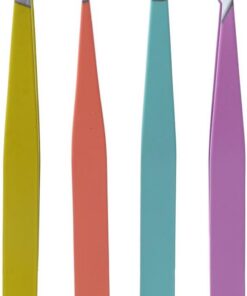 Leadigol 4 pinzas para cejas, juego de pinzas de cejas de acero inoxidable para depilar el cabello, extensiones de pestañas, pinzas de cejas, herramientas de maquillaje para mujeres y niñas