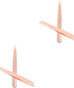 Healeved 4piezas De Cejas De Inoxidable Peine Portátiles Para Depilación y Diseño De Cejas Accesorios De