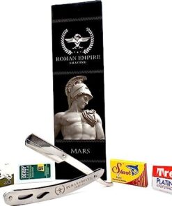 Rasoio a Mano Libera Mars de Roman Empire Shaving | Rasoio Profesional para Barba y Baffi con 20 Lamette