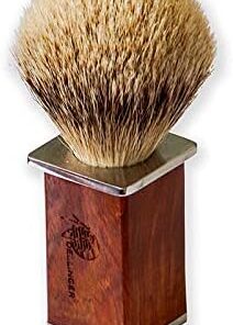 Dellinger Silvertip Badger - Brocha de afeitar (mango de madera de caoba)