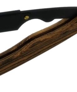Maquinilla de Afeitar Manual de Metal Negro para Hombres | Estilo Vintage Chic, para Barba y Patillas, Uso en Peluquería o Casa, Guardia de Apertura Fácil y Cambio Seguro