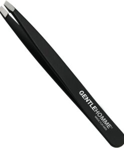 Gentlehomme Pinzas para cejas y barba para hombre, acero inoxidable profesional, precisas, para vello facial y cejas