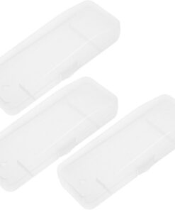 Caja de Plástico Transparente para Afeitadora Manual, 3 Piezas | Estuche de Viaje Portátil, Fácil de Limpiar, para Kit de Aseo y Recambios de Cuchillas