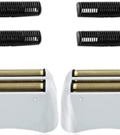 Paquete de 4 láminas y cortadores de repuesto para afeitadora, color dorado | Compatible con Andis 17150(TS-1), repuesto de litio ProFoil