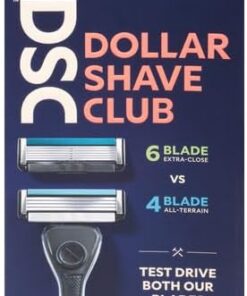 Dollar Shave Club Kit de afeitado mixto para hombre para un afeitado cómodo y suave, incluye 1 mango, cartucho de 4 cuchillas y kit de afeitado de cartucho de 6 cuchillas para hombres, 3 unidades