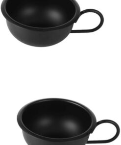 Healeved 2 Piezas tazón de afeitar para hombre tazón de tinte para el cabello taza de afeitar Accesorio para Herramienta de tazones de afeitar para hombres Black