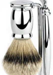 Set de afeitado de 3 piezas de cromo Edwin cazer.