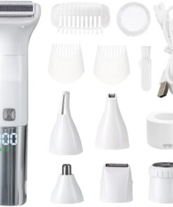 Nave Depiladora 6 en 1 para mujer – Recortadora de bikini inalámbrica recargable y dispositivo de depilación corporal para piernas, brazos, axilas, cara y zonas sensibles