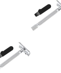 2piezas Afeitadora De Seguridad Premium Reutilizable De Doble Cuchilla Herramienta De Afeitar Para Diseño Ergonómico Seguro