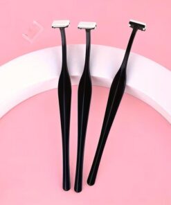 Juego de 3 maquinillas de afeitar para cejas, maquinilla de afeitar de acero inoxidable en forma de T, recortadora de vello facial, moldeador de cejas, herramientas de maquillaje
