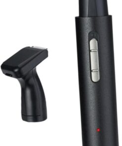 LIFKOME Recortador de Vello Recargable por USB, Afeitadora de Patillas y Limpiador de Pelos Nasales en Aluminio Negro