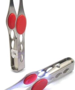 Pinzas plateadas con luz LED para depilación, herramienta de maquillaje de cejas, pestañas para mujeres, recortador de pestañas, pinzas de cabello, pinzas encarnadas para pinzas, pinzas de depilación