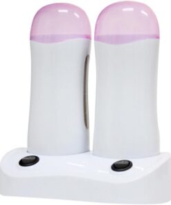 STOBAZA Kit de Depilación con Cera de 100g para Mujeres, Calentador Portátil de Cera Abs Compacto y Seguro, Doble Asiento para Piernas y Axilas en Cualquier Lugar
