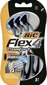 Bic Flex 4 Comfort 4 cuchillas movibles cuchillas afeitadoras para hombre 3 unidades (1 paquete)