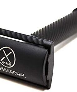 PRO - Maquinilla de afeitar de seguridad para hombre (doble filo, acero alemán), color negro