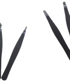 Healeved 8piezas Inoxidable Para Cejas Con Puntas Planas y Anguladas Para Vellos Encarnados y Astillas Funda De Almacenamiento Negro