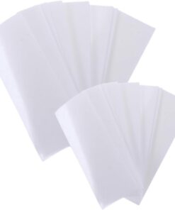 SHINEOFI 200 Unidades Tiras de Cera No Tejidas para Eliminar Vello, Papel de Cera Blanco Corte Ajustable y Fácil Uso para Depilación Corporal y Facial