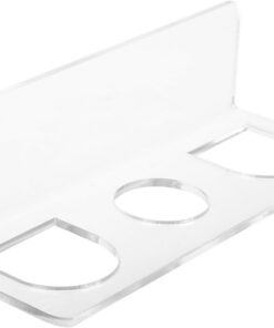 STOBAZA Soporte para Maquinilla de Afeitar para Pared Soporte para Peinetas de Pared de Acrílico Transparente 3 Orificios Estante Integrado sin Taladro para Baño y Almacenamiento
