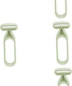 4 Piezas cuchillo de cortapelos mujer removedor de de bikini maquinillas de afeitar recortadora depilación cara depiladoras depilatorias plastico abs Verde