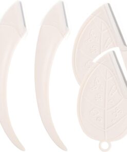 Ciieeo Juego de Afeitadoras Faciales para Mujeres, 4 Piezas, Cuchillas para Cejas en Forma de Luna y Hoja, Herramientas Portátiles para Depilación Facial y Perfilado de Cejas en Casa