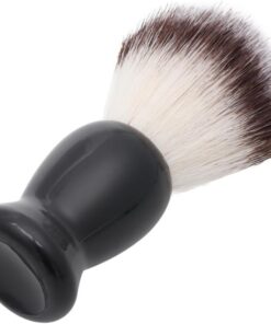 Brocha de Afeitar de Nailon Negra para Vello Facial y Bigote | Abs y Nylon, sin Perfume ni Caída de Fibras, para Viaje y Obsequio de Cumpleaños