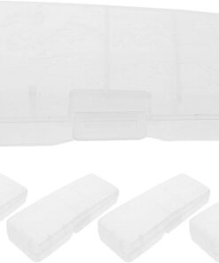 Estuche Portátil 14,5x5x3cm 5 Piezas para Maquinilla de Afeitar, Soporte de Plástico Transparente Organizador de Viaje para Afeitadora Manual y Herramientas de Barbería