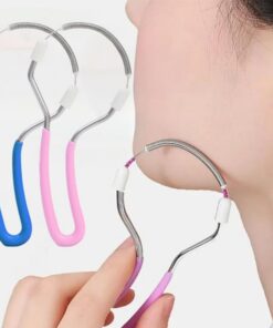 2 depiladoras faciales portátiles para mujer, reutilizables, con resorte, sin dolor, para barbilla, mejillas, parte superior, herramienta de extracción de labios, al azar