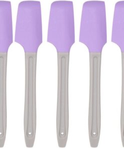 Ciieeo Espátulas de Silicona para Depilación Cera 5 Piezas, Raspador Curvo para Aplicación de Mascarilla en Manos y Pies, Color Púrpura, Suministros de Belleza y Maquillaje Profesionales