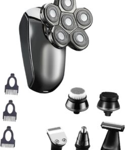 Hemobllo Afeitadora Eléctrica Corporal Recargable USB Hombres con Seis Cabezales Multifunción Portátil y Ligera para Cuidado Personal