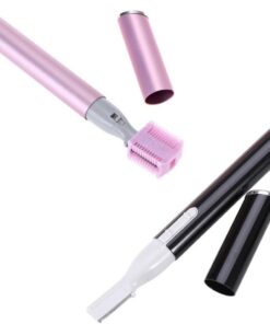 Hemobllo Recortador de Cejas Portátil para Mujer, Afeitadora Eléctrica sin Batería, 2 Piezas Peine, Material de Aluminio y Abs, Adecuado para Depilación Facial Precisa