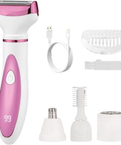 Depilador Eléctrico 4 en 1 con Pantalla Digital Eléctrica | Depilación Facial para Mujeres Para Cejas Labios Rostro Piernas y Cuerpo con Cuidado de Piel Sensible Adultos Baño