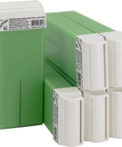 Epilwax 6 Cartuchos Roll-On de Cera Depilatoria Tibia Cera roll on de 100 ml de Cera profesional de Aléo Vera para Depilación con Bandas Depilatorias des las piernas, axilas, y el cuerpo